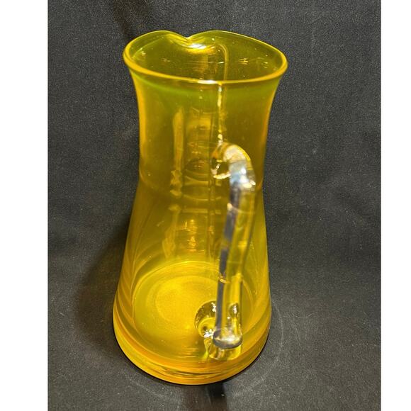 Hand Blown Yellow FTD MCM Pitcher - Picture 2 of 5
